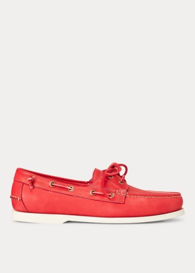 Zapatos De Barco Polo Ralph Lauren Hombre Rojos - Merton Leather - FZCYW0356